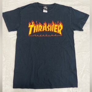 Vintage Thrasher Magazine Flame Logo T-Shirt Black Women’s Small Skate Tee